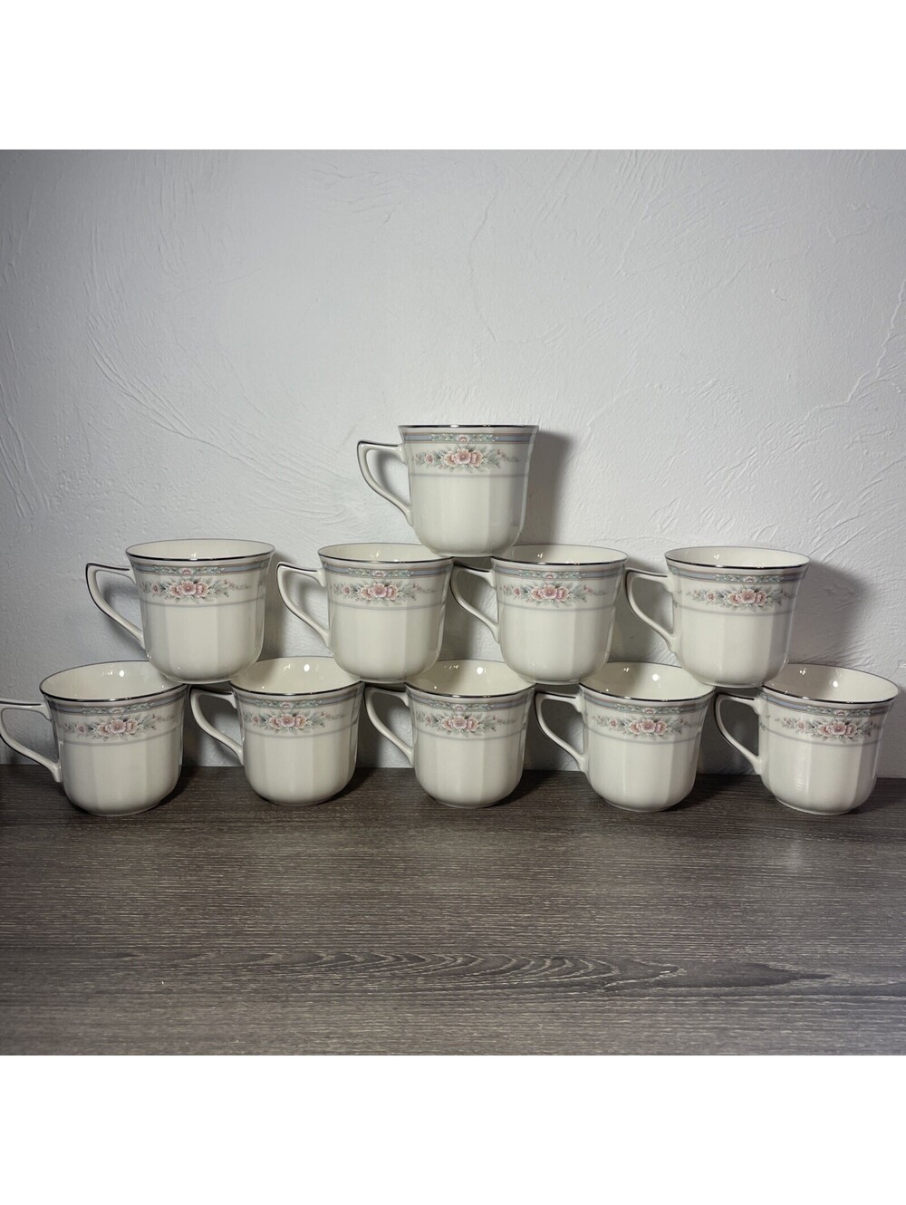 Set Of 10 - Noritake ROTHSCHILD Teacup - Tea Cup - Ivory China # 7293 Very Good